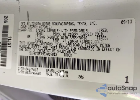 2014 Toyota Tundra Sr 4.6L V8 from USA, damaged, VIN 5TFRM5F19EX069812